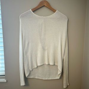 Ivory Knit Open Back/Bow Sweater
